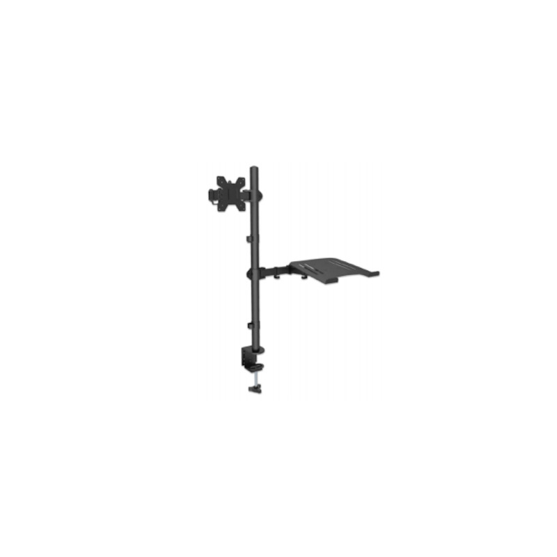 TCE LMG25-NB - Soporte para escritorio combinado / Brazo para monitor y soporte para laptop / Monitores de 13" a 32" y 8Kg / Laptop de 10" a 17" y 8Kg / Ajustes de altura, inclinación, giro y rotación#NUEOMSAX