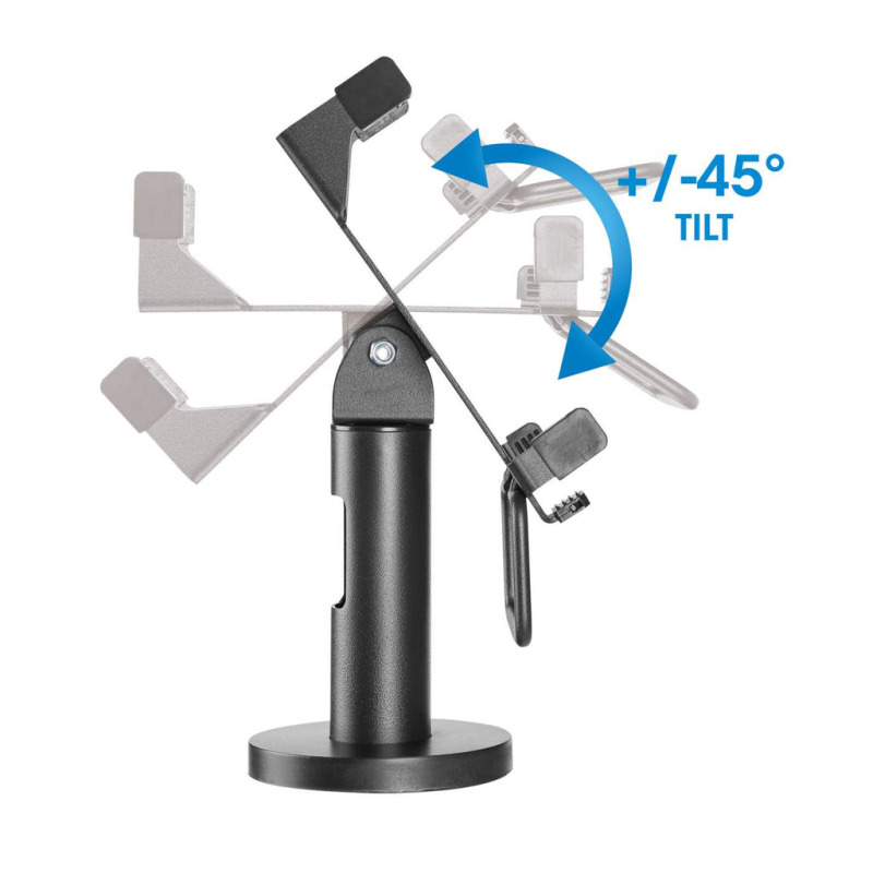 MANHATTAN - 462235 - Soporte para Terminal de Punto de Venta VeriFone® VX 520 (para terminal de tarjeta de crédito) / Soporte seguro antirrobo para terminales punto de venta VeriFone modelo VX 520, inclinación de +/- 45°, giro de 360°, aluminio, negro image 12