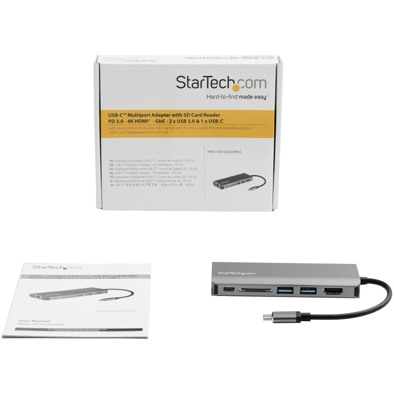 DOCKING STATION USB-C CON HDMI - 4K - MAC / WINDOWS - LECTOR DE TARJETAS SD - HUB USB C A USB 3.0 - 2X USB-A 1X USB-C PD 3.0 - STARTECH.COM MOD. DKT30CSDHPD3 image 20