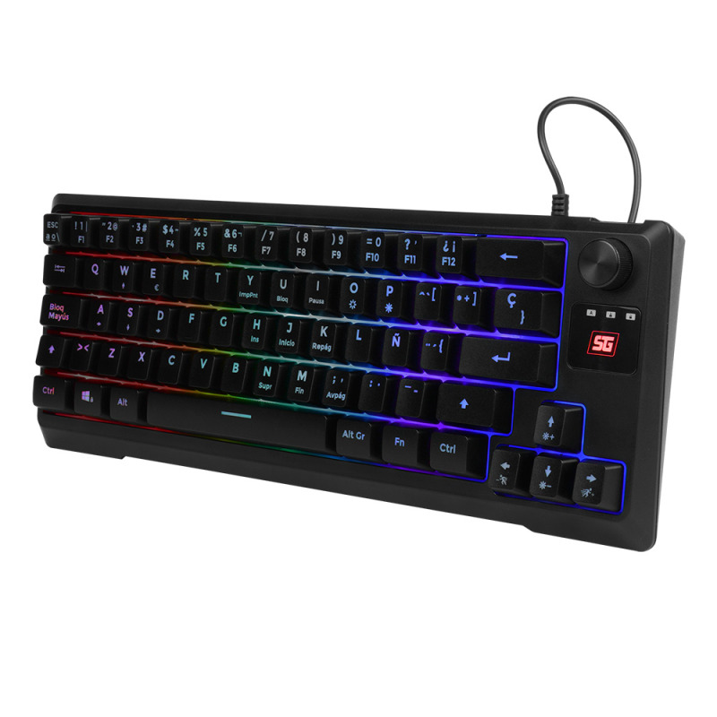 TECLADO VORAGO START THE GAME KB-506 TKL FACTOR 65%, RGB, RUEDA MULTIMEDIA, ALÁMBRICO , ANTI GHOSTING, USB NEGRO image 4