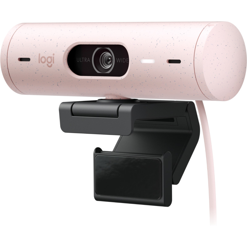 WEBCAM LOGITECH BRIO 500 ROSA FHD 1080 A 30 FPS AUTO ENFOQUE, MICRÓFONO IA USB-C WIN/MAC OS