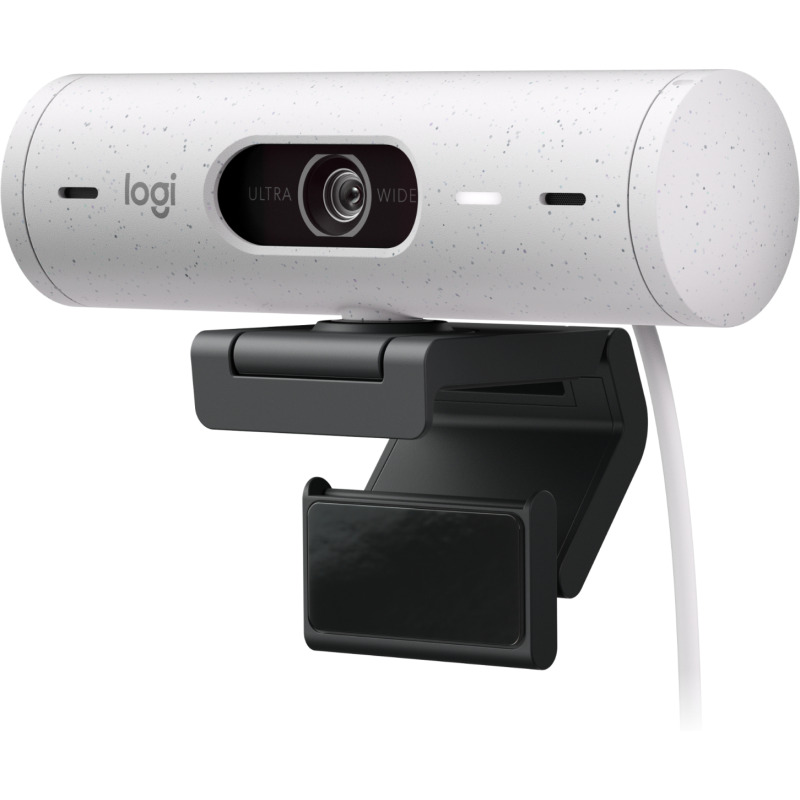 WEBCAM LOGITECH BRIO 500 BLANCO FHD 1080 A 30 FPS AUTO ENFOQUE, MICRÓFONO IA USB-C WIN/MAC OS