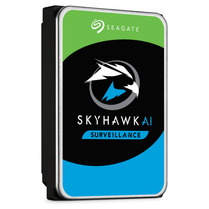 SEAGATE ST8000VE001- Disco Duro de 8TB SkyHawk AI/ Especial para Videovigilancia/ Compatibles con DVRs y NVRs con IA/ Hasta 32 Canales con IA/ Hasta 64 Cámaras/ 235MB/s/ Hasta 16 Bahías/ 