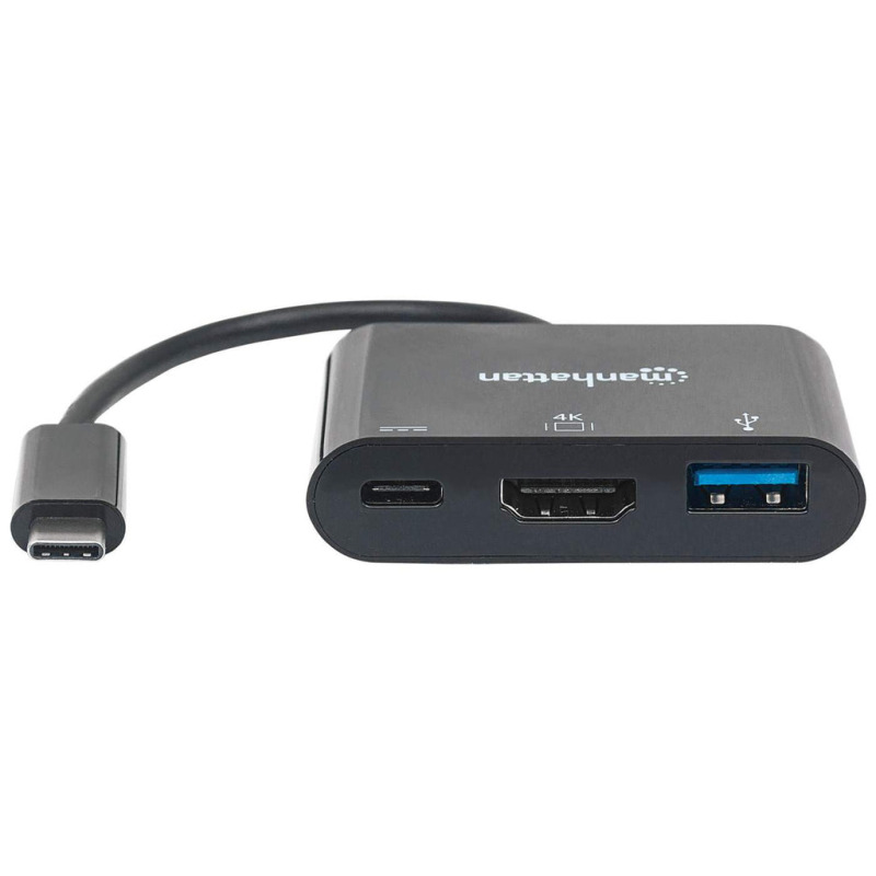 MANHATTAN 152037 - Estación Docking  HDMI Convertidor USB Tipo-C SuperSpeed, USB 3.1 Tipo-C Macho a HDMI, USB Tipo-A y USB Tipo-C Hembras, Convertidor multipuertos, Negro image 5