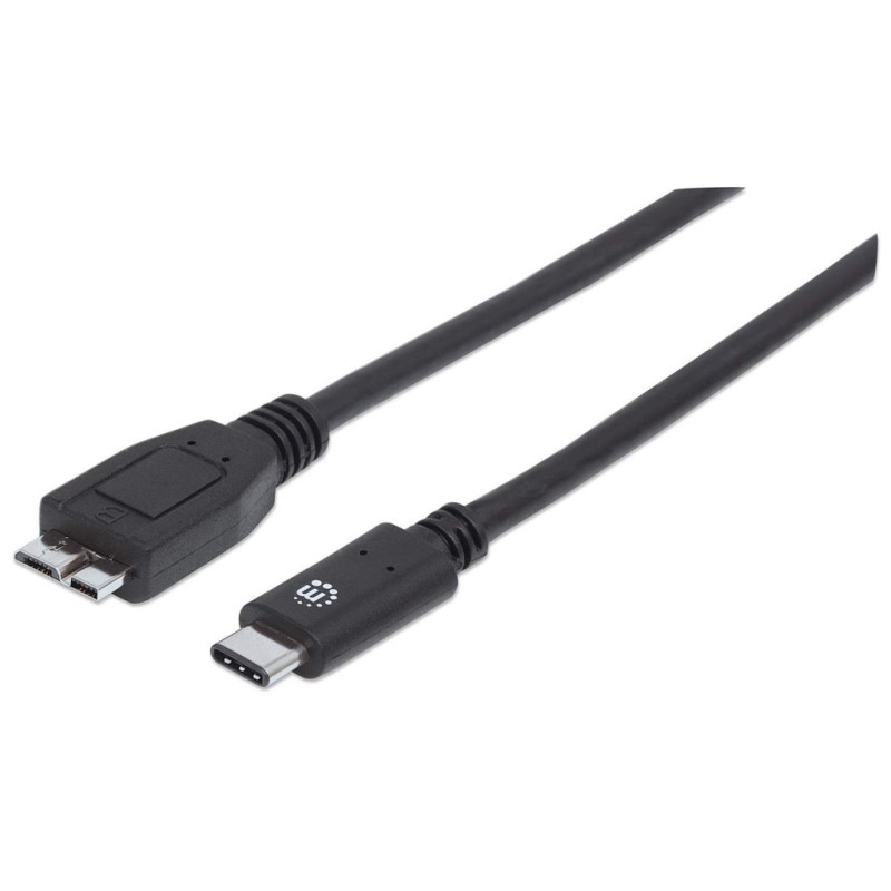 CABLE USB,MANHATTAN,353397,-C V3.1, C-MICRO B 1.0M NEGRO