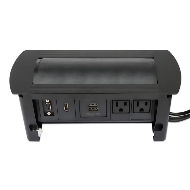 MANHATTAN 164832 - Caja de Conexiones para Escritorio de Apertura Giratoria/ 1 Puerto HDMI con Conexión de Paso/ 2 Contactos Electricos/ 2 puertos USB-A con LED y 1 salida de hasta 2.1A / 5 VDC/ 1 Puerto VGA/   image 11