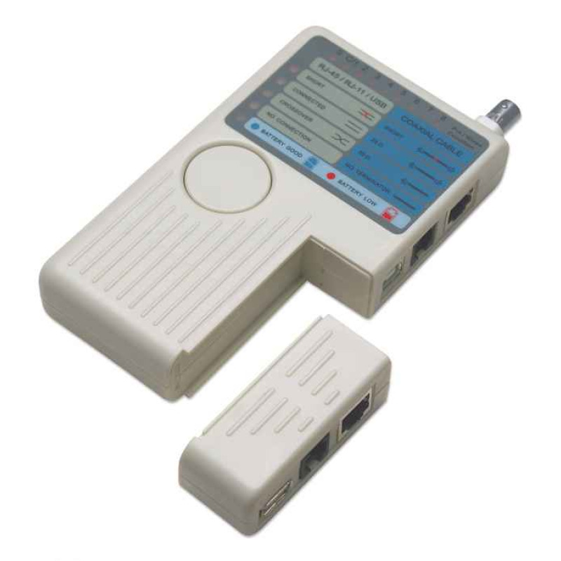 PROBADOR DE CABLE,INTELLINET,351911, RED 4-EN-1 RJ11 / RJ45 / USB / BNC image 2