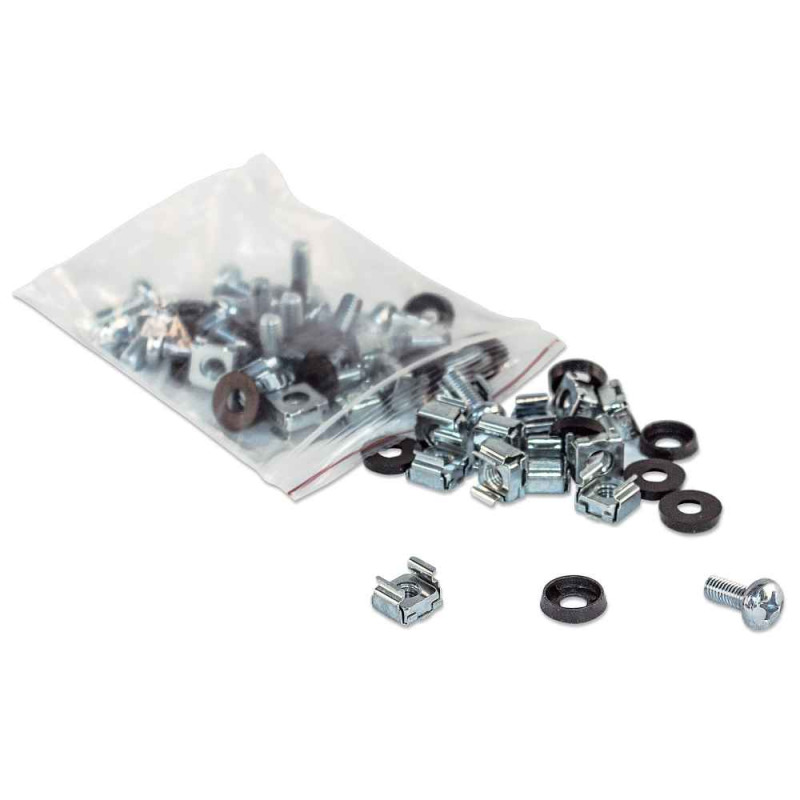 INTELLINET 713658 - Tornillos M6/ Tuerca Enjaulada / Paquete con 100 juegos / (Sobre Pedido)