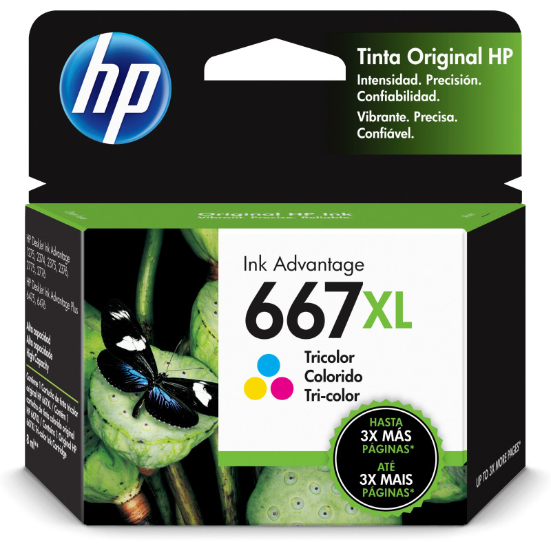 TINTA HP 667 XL 3YM80AL TRICOLOR DESKJET INK ADVANTAGE 2374 (330 PAG)