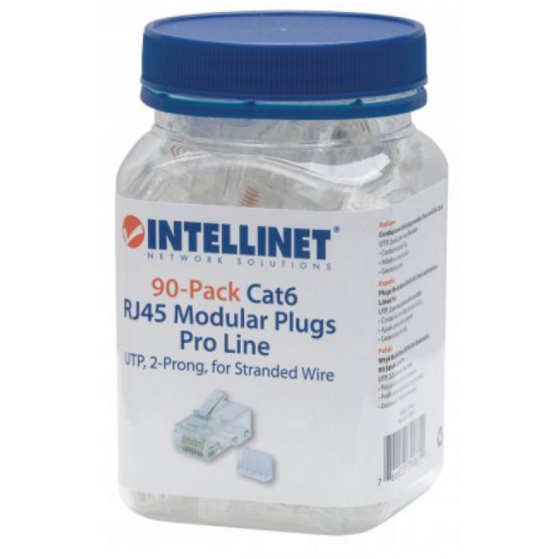 PLUG RJ45,INTELLINET,790611, CAT 6 UTP MULTIFILAR PRO 90 PZAS image 3