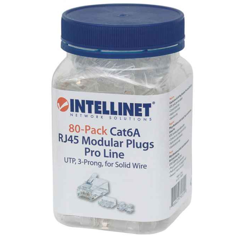 INTELLINET 790550 PLUG RJ45 CAT6A / SOLIDO UTP / BOTE 80 PZAS / ORO 50-MICRAS PRO / PARA CABLE SOLIDO (Sobre Pedido) image 3