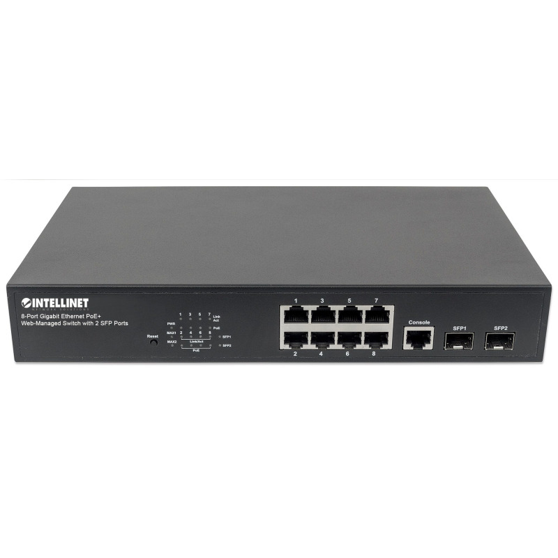 POE SWITCH ,INTELLINET,561167,WEBADMIN GB  8 PTOS 30W/PTO, 140W, 2 SFP PORTS image 5