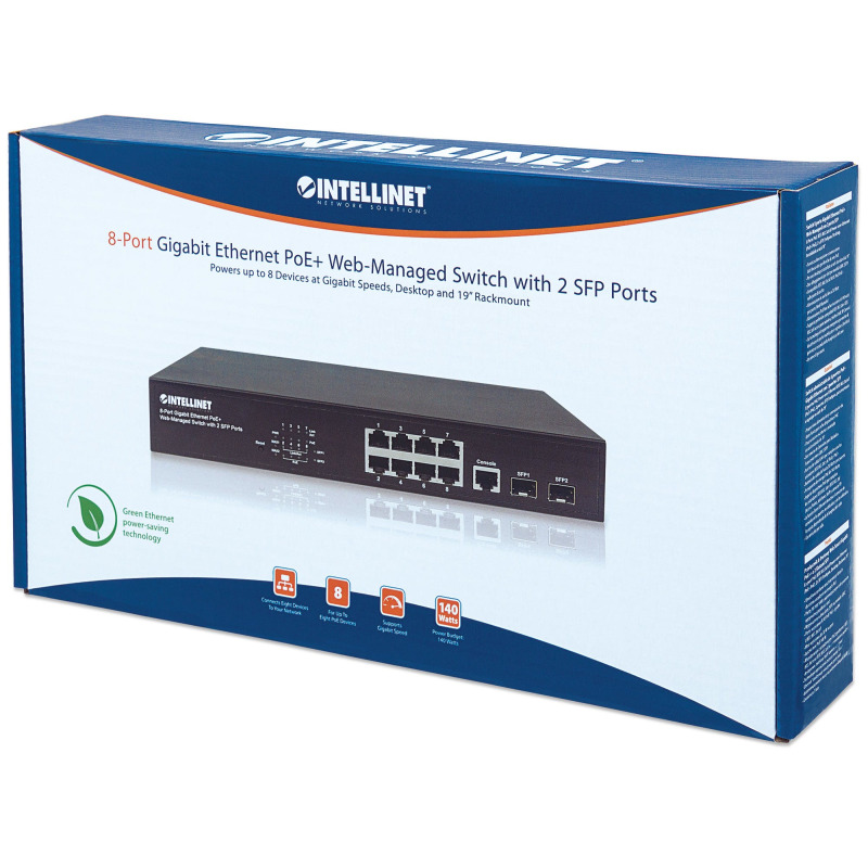 POE SWITCH ,INTELLINET,561167,WEBADMIN GB  8 PTOS 30W/PTO, 140W, 2 SFP PORTS image 9