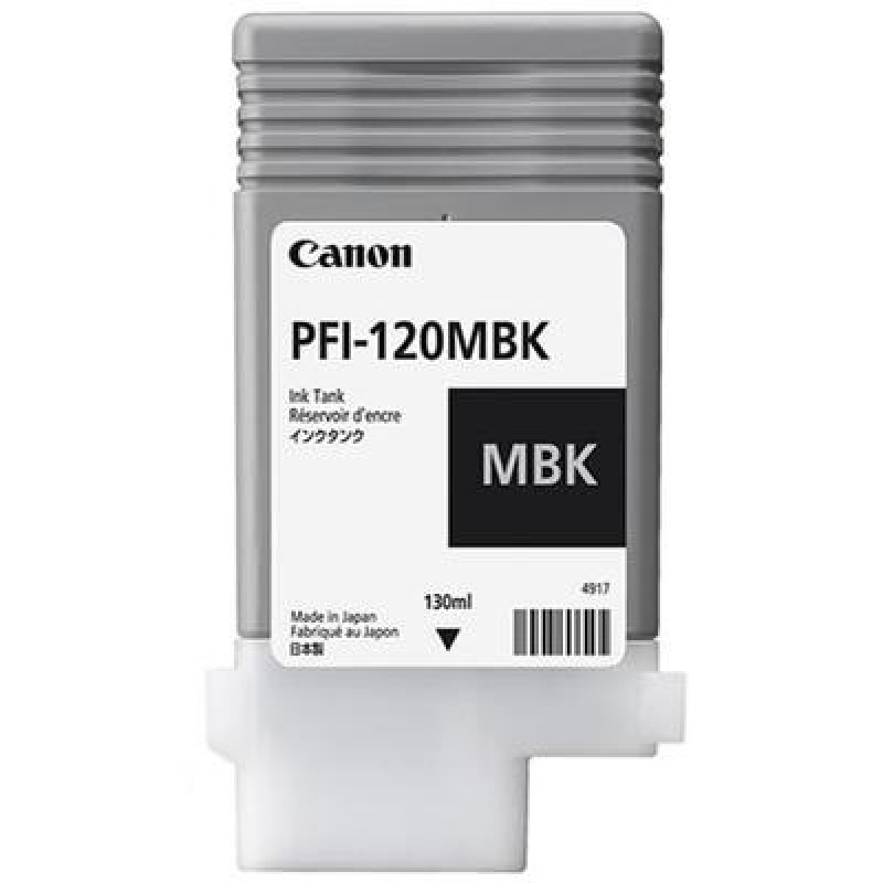 TANQUE DE TINTA CANON PFI-120 MBK NEGRO MATE,COMPATIBLE: TM-200,TM-205,TM-300,TM-305,CAPACIDAD 130 ML