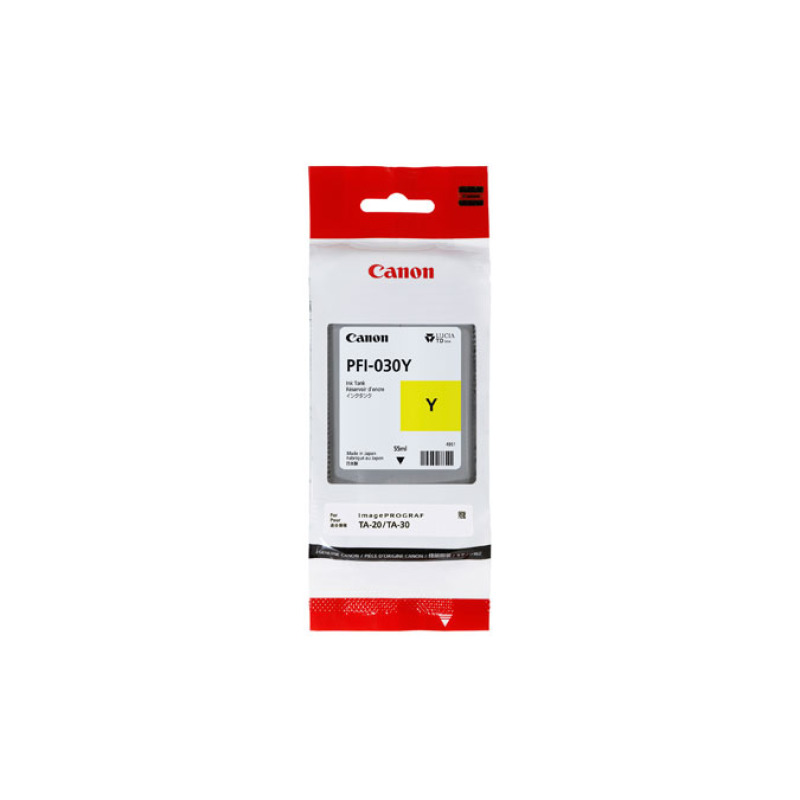 TANQUE DE TINTA CANON PFI-030 Y AMARILLO,COMPATIBLE: TA-20,TA-30,CAPACIDAD 55 ML