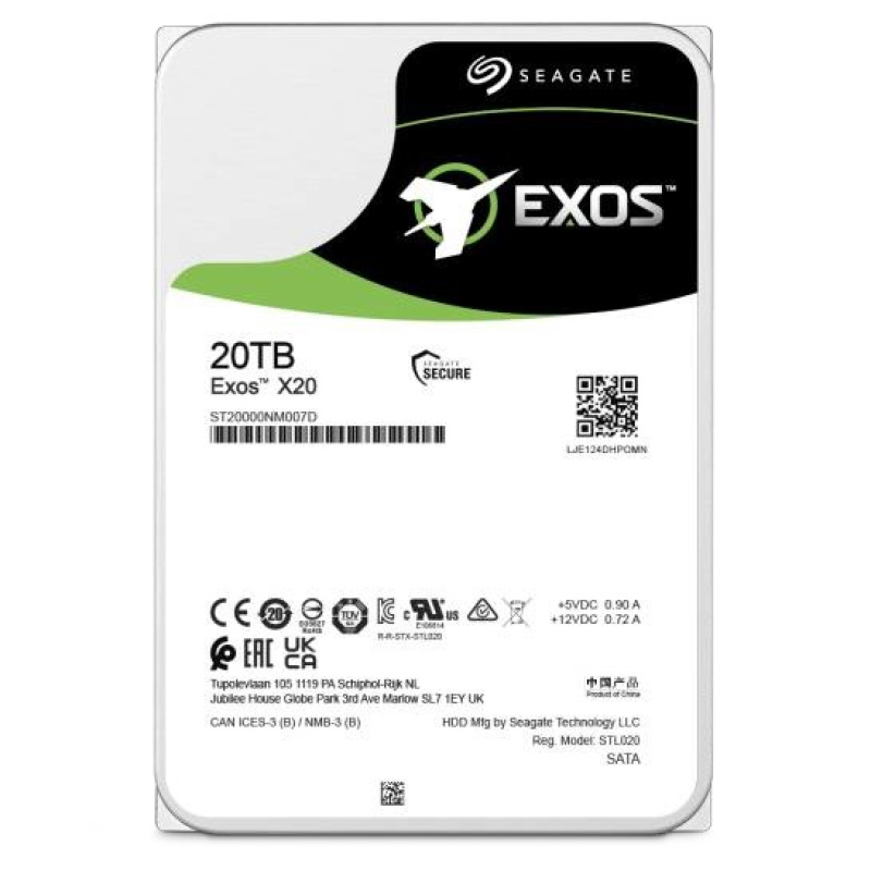 Seagate Enterprise ST20000NM007D disco duro interno 3.5" 20000 GB Serial ATA III