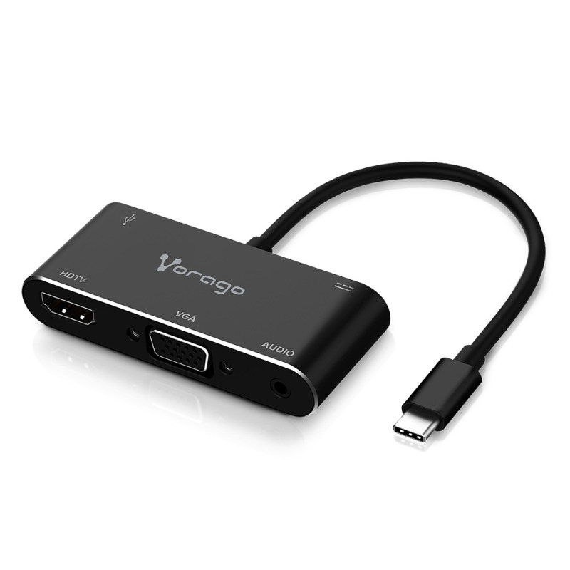 CONVERTIDOR VORAGO 5 EN 1 ADP-350 USB TIPO C A HDMI,VGA,USB 3.0,JACK 3.5MM,PD image 2