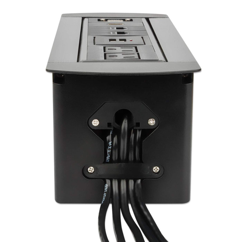 MANHATTAN 164856 - Caja de Conexiones para Escritorio de Apertura Giratoria/ 2 Puertos RJ45/ 1 Puerto HDMI con Conexión de Paso/ 2 Contactos Eléctricos/ 2 puertos USB-A con LED y 1 salida de hasta 2.1A / 5 VDC/ 1 Puerto VGA/ image 8