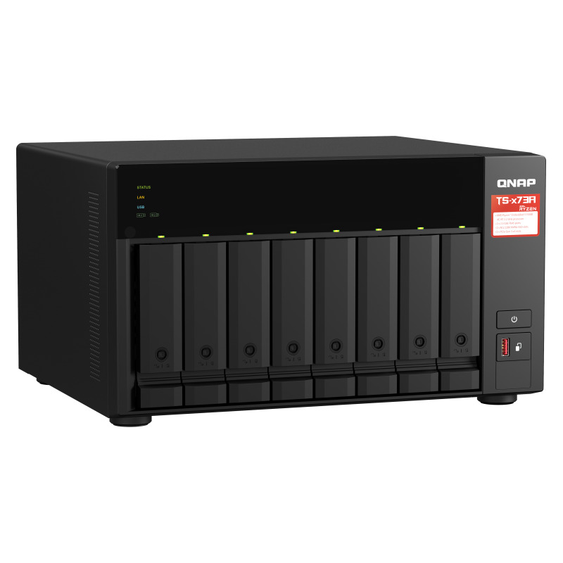 NAS QNAP TS-873A-8G-US /8 BAHIAS SATA DE 3,5 /NCLEO CUADRUPLE 2.2GHZ/ 8GB DDR4 HASTA 64 GB/ LAN 2,5 GBE X2/ USB 3.2 X2/HOT SWAP/ SOPORTA M.2 2280/ NO INCLUYE DISCOS image 6
