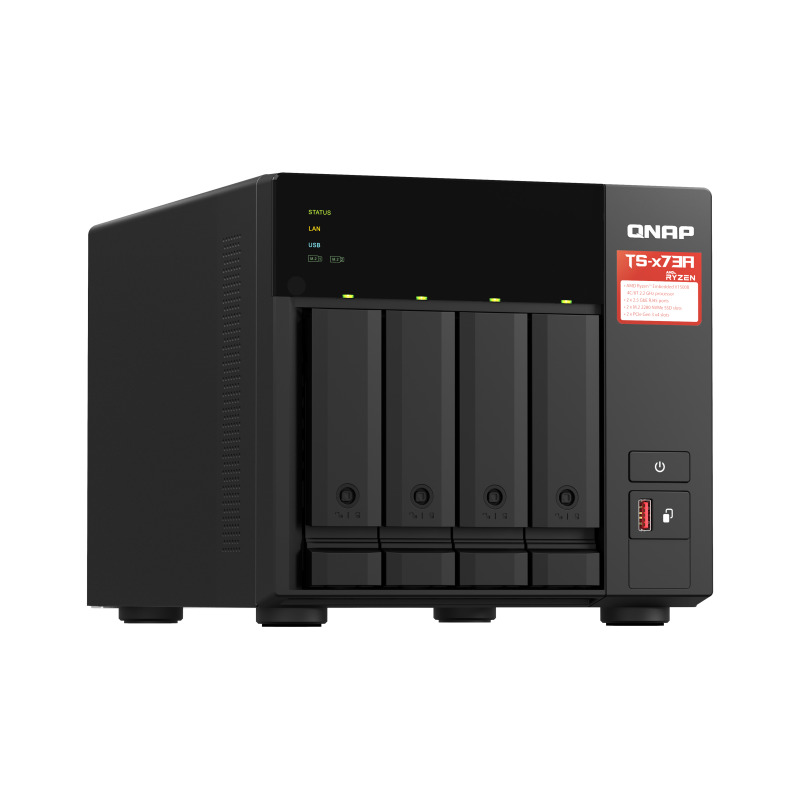 NAS QNAP TS-473A-8G/ 4 BAHIAS NUCLEO CUADRUPLE HASTA 2.7 GHZ AMD RYZEN 8GB DDR4 SO-DIMM/2 PTO 2,5 GBE / 1 PTO 10GBE/ USB 3.2X3/ HOTSWAP/SATA/HASTA 72TB/ NO INCLUYE DISCOS image 6