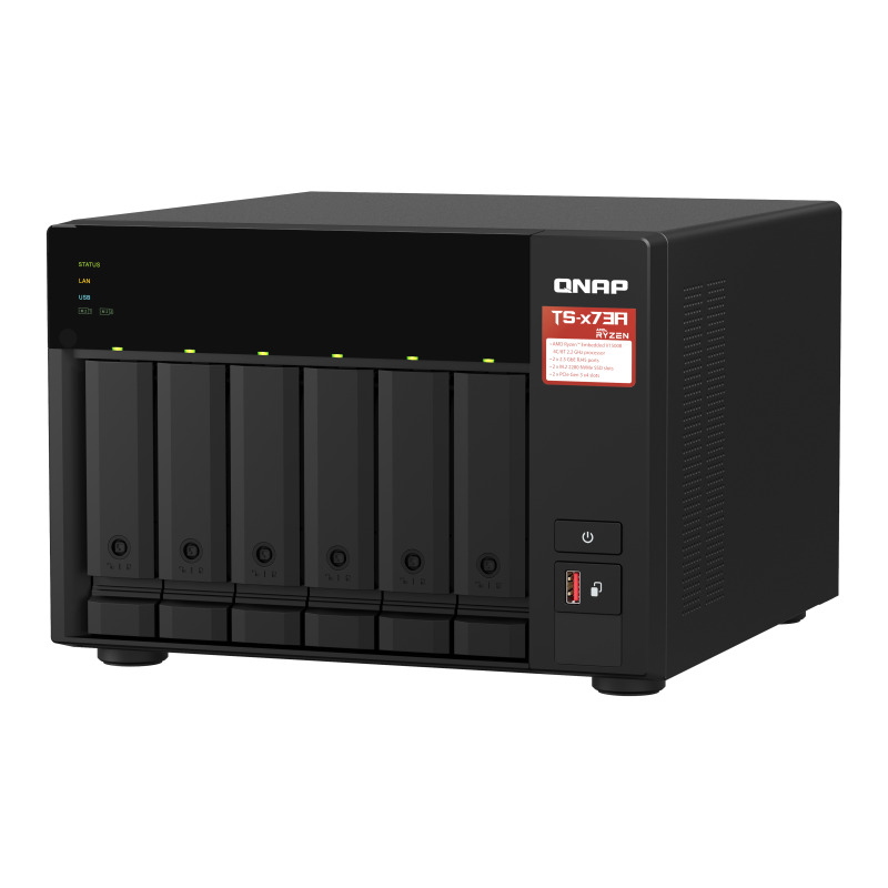 NAS QNAP TS-673A-8G /6 BAHIAS /NCLEO CUADRUPLE 2.2GHZ/8GB DDR4 AMPLIABLES A 64 GB/LAN 2,5GBE X2/USB 3.2 X2/HOT SWAP/ SOPORTA M.2 2280/ NO INCLUYE DISCOS image 9