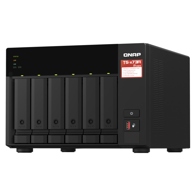 NAS QNAP TS-673A-8G /6 BAHIAS /NCLEO CUADRUPLE 2.2GHZ/8GB DDR4 AMPLIABLES A 64 GB/LAN 2,5GBE X2/USB 3.2 X2/HOT SWAP/ SOPORTA M.2 2280/ NO INCLUYE DISCOS image 10