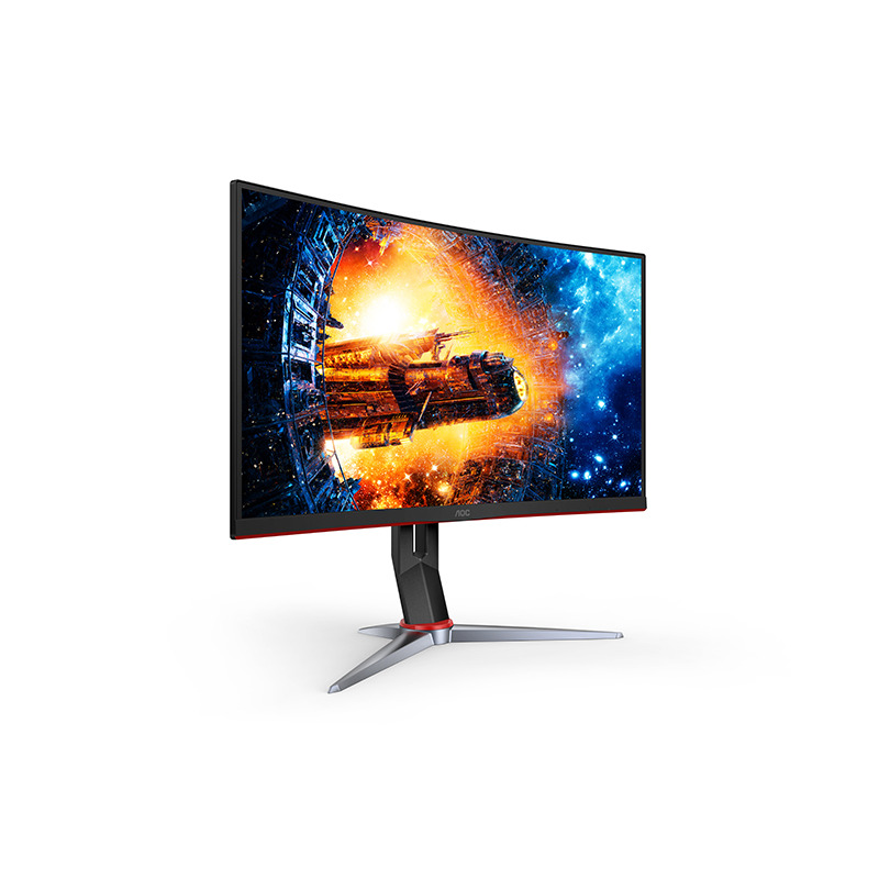 MONITOR AOC GAMER CURVO 23.6 / NEGRO - ROJO / PANEL VA / HDMI VGA DISPLAYPORT / ASPECTO 16:9 / TR 1 MS / AMD FREE SYNC / 165 HZ / RESOLUCION 1920 X 1080 / 250 CD/M2 / 80 MILLONES A 1 / VESA 100X100