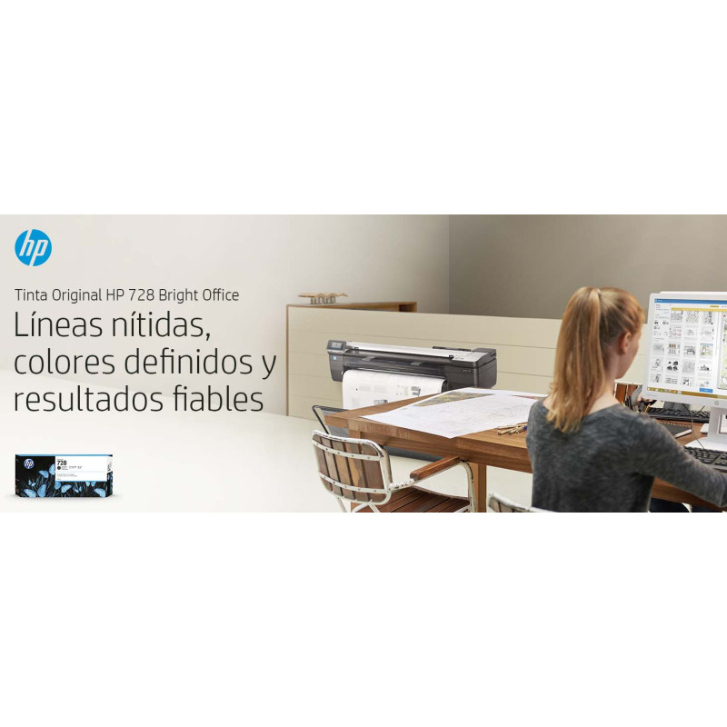CARTUCHO DE TINTA HP DESIGNJET 728 NEGRO MATE, 300 ML, (F9J68A) image 7