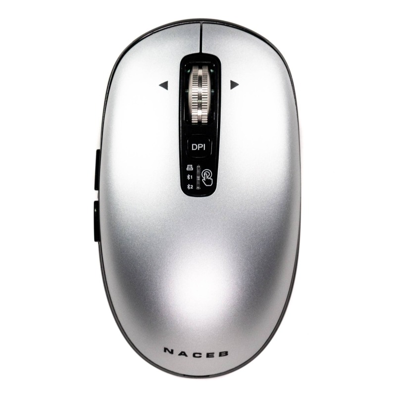 MOUSE INALAMBRICO NACEB (NA-0131G) SLIM GRIS, USB, BLUETOOTH, 3200DPI, SCROLL INFINITO/HORIZONTAL