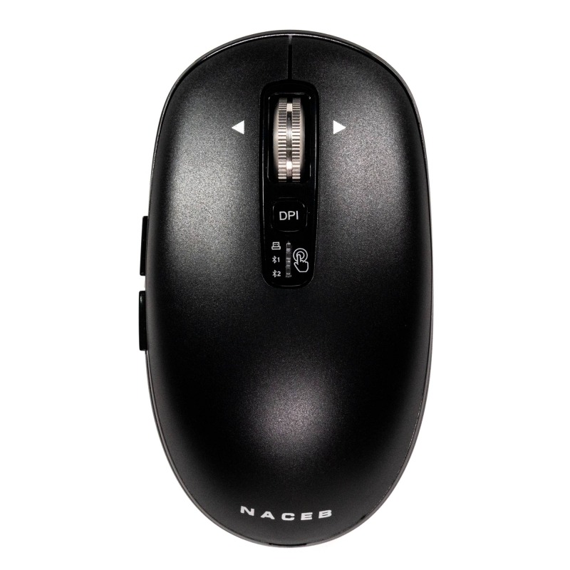 MOUSE INALAMBRICO NACEB (NA-0131N) SLIM NEGRO, USB, BLUETOOTH, 3200DPI, SCROLL INFINITO/HORIZONTAL  .