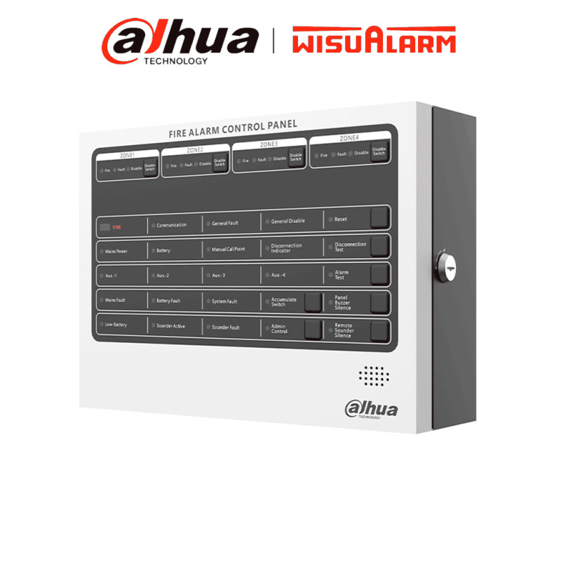 DAHUA WISUALARM HY-C102-4 - Panel de Alarma Contra Incendios/ Convencional de 4 Zonas/ Hasta 32 Detectores por Zona/ 4 Contactos Secos/ Interfaz RS-485/ Ethernet/ Cumple Norma EN54-2,EN54-4/ IP30/ Alimentación 90 V CA a 270 V CA/ #LoNuevo #Wisualarm
