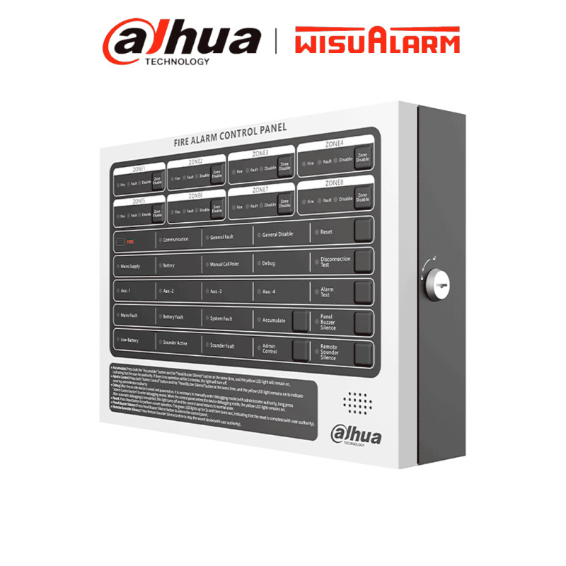 DAHUA WISUALARM DHI-HY-C102-8 - Panel de Alarma Contra Incendios/ Convencional de 8 Zonas/ Hasta 25 Detectores por Zona/ 4 Contactos Secos/ Interfaz RS-485/ Ethernet/ IP30/ Alimentación 90 V CA a 270 V CA/ #LoNuevo #Wisualarm