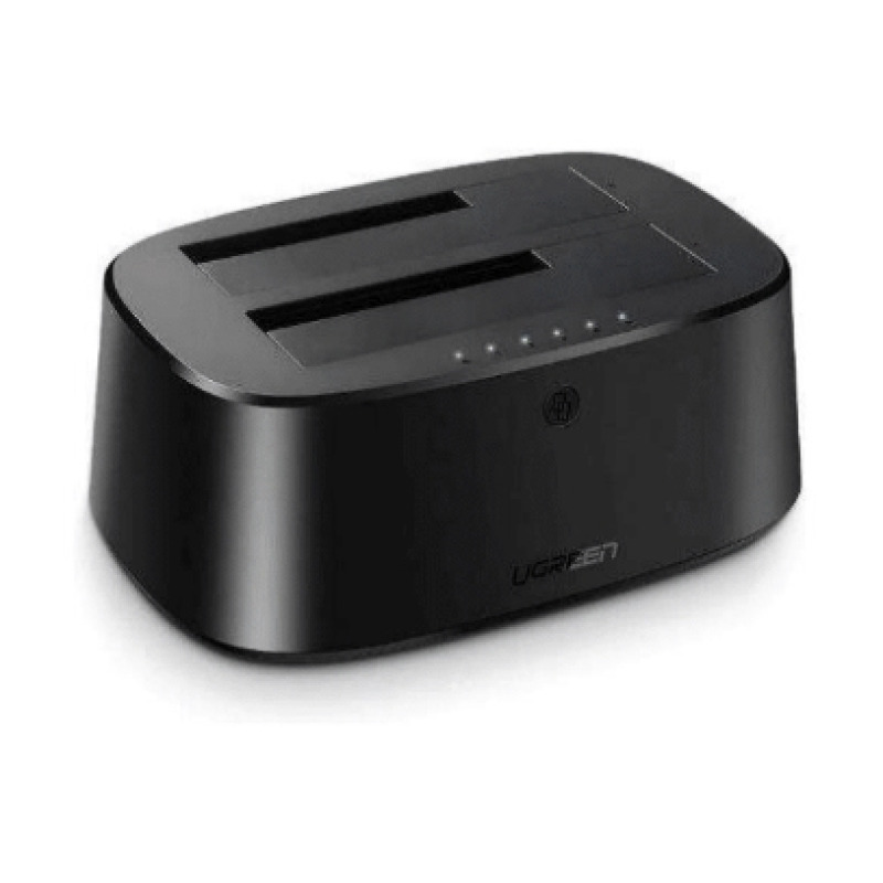 Base USB 30 para Disco Duro de Doble Bahía | Soporta Discos SATA de 25  35 | Soporta discos de 12TB | Compatible con UASP SATA 30 | Con adaptador de corriente 12V3A | Cable USB 1M | Alta Velocidad | Modo Clonación