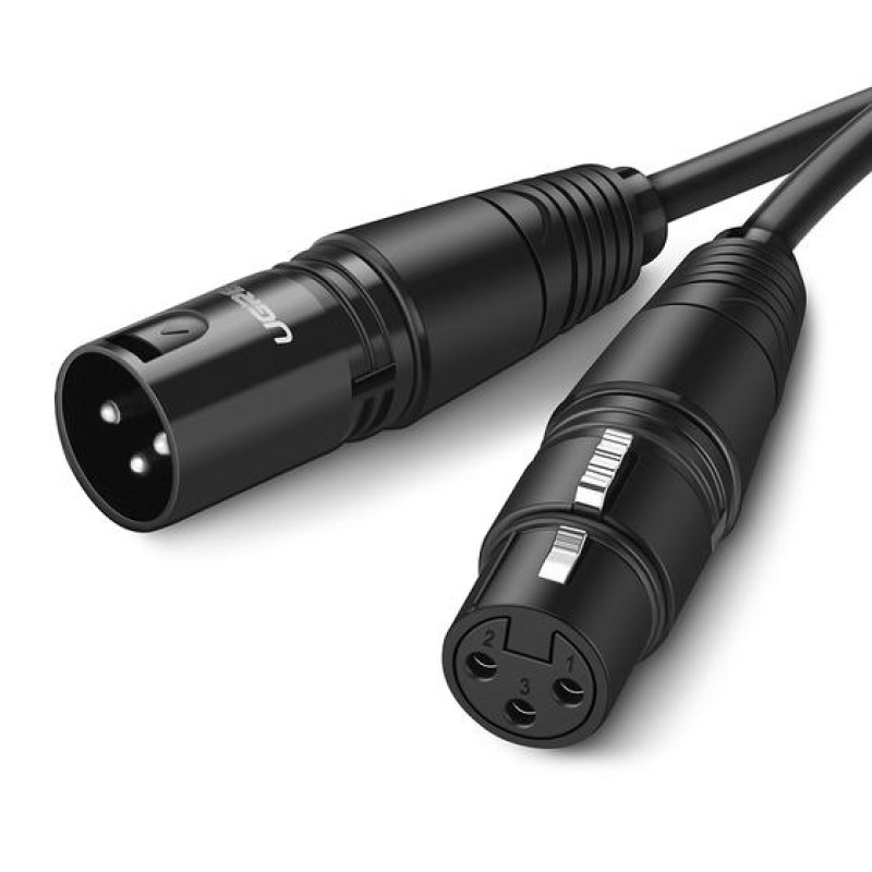 Cable para Micrófono XLR Tipo Canon Macho a Hembra / 10 Metros / Plug  Play / Antiinterferencias / Triple Blindaje / Alta Calidad / Color Negro