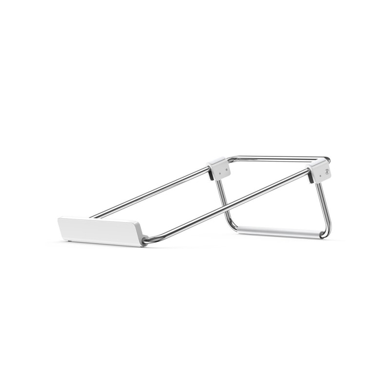 Soporte para Laptop / Plegable / Ajustable de 87 a 131 mm / Amplia compatibilidad 1116 / Capacidad de carga 20 KG / Antideslizante /  Ultra Ligero / Metal / ABS / Silicona / Color Plata