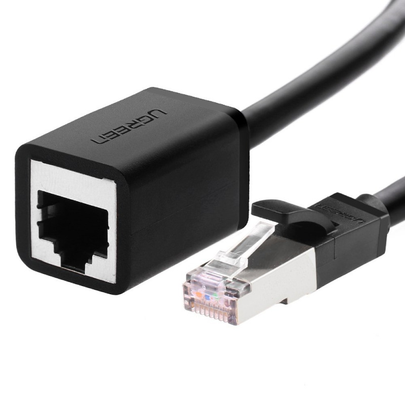 Cable de Extensión Cat6 RJ45 F/UTP / Macho a Hembra / 3m / Método de conexión 568B / Velocidad de transmisión 1000Mbps / Ancho de banda del canal 250MHz /Caja de Cobre / Negro