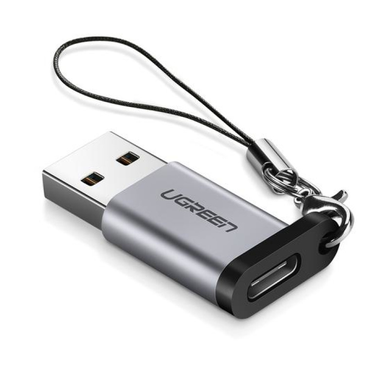 Adaptador USB 30 Macho a USBC 31 Tipo C Hembra |Carga y Sincronización de Datos | Admite Corriente de 3A | Transferencia de hasta 5 Gbps | Amplia Compatibilidad | Chip VL160 | Caja de Aluminio | Color Gris