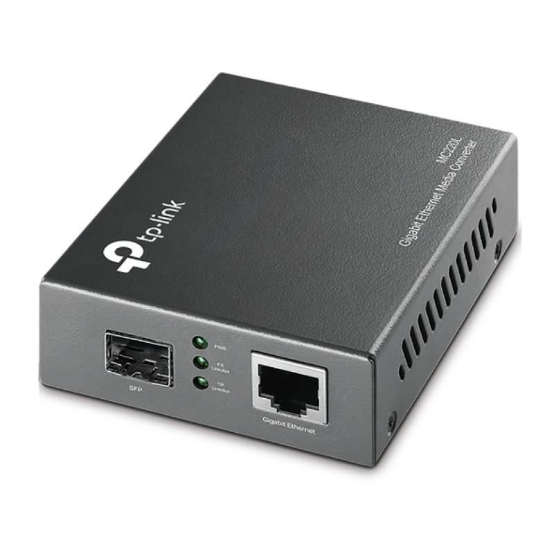 Convertidor Fibra Óptica Monomodo o Multimodo / 1 Puerto SFP 1000 Mbps / 1 Puerto RJ45 10/100/1000 Mbps / Plug and Play
