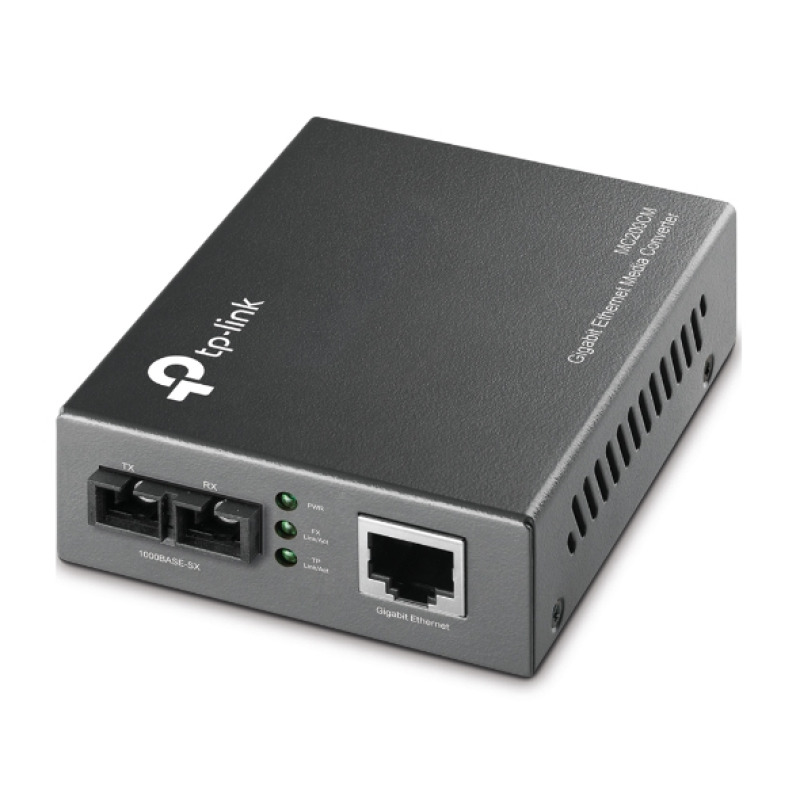 Convertidor Fibra Óptica Multimodo /  1 Puerto RJ45 10/100/1000 Mbps / Puerto Fibra Óptica SC 1000 Mbps / Hasta 550 metros / Plug and Play