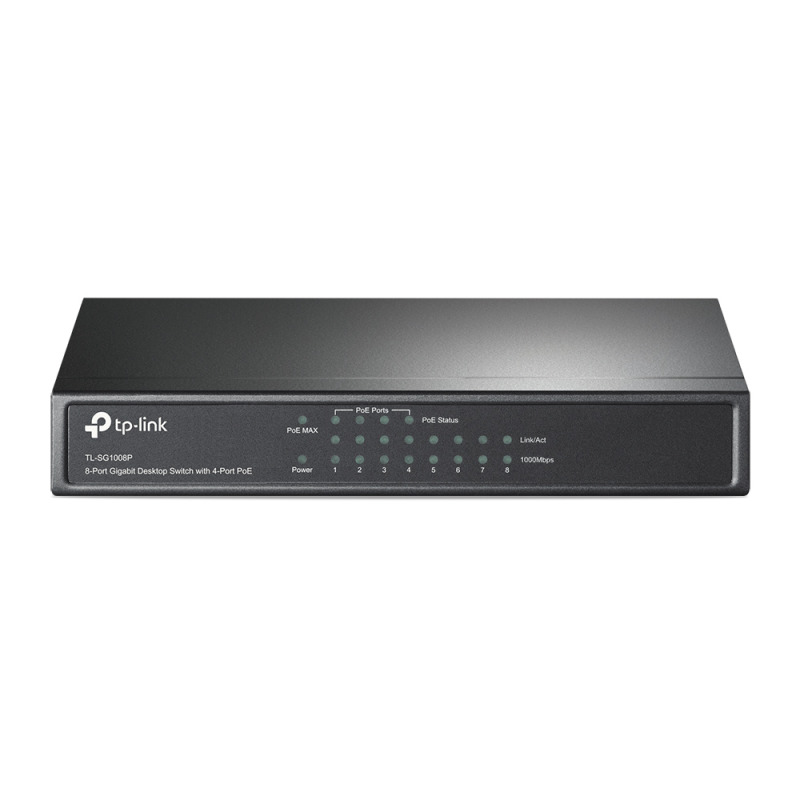 Switch Gigabit PoE no administrable de 8 puertos 10/100/1000 Mbps solo 4 puertos PoE para escritorio