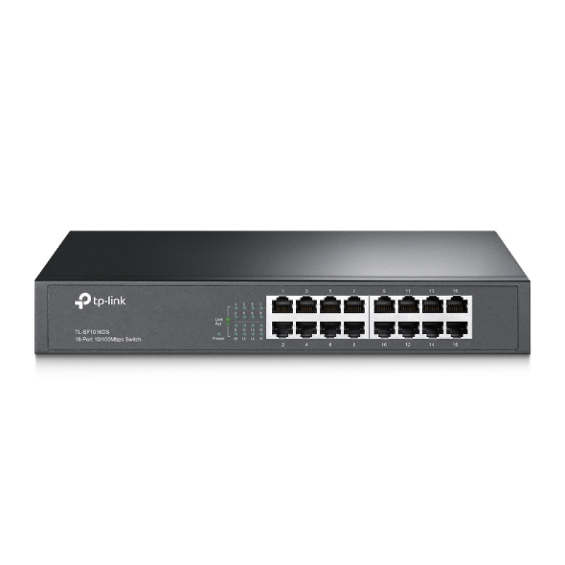 Switch no administrable de 16 puertos 10/100 Mbps de escritorio y para montaje en rack