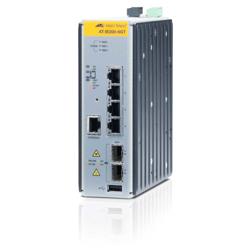 Switch Industrial Administrable Capa 2 de 4 Puertos 10/100/1000 Mbps  2 Puertos SFP