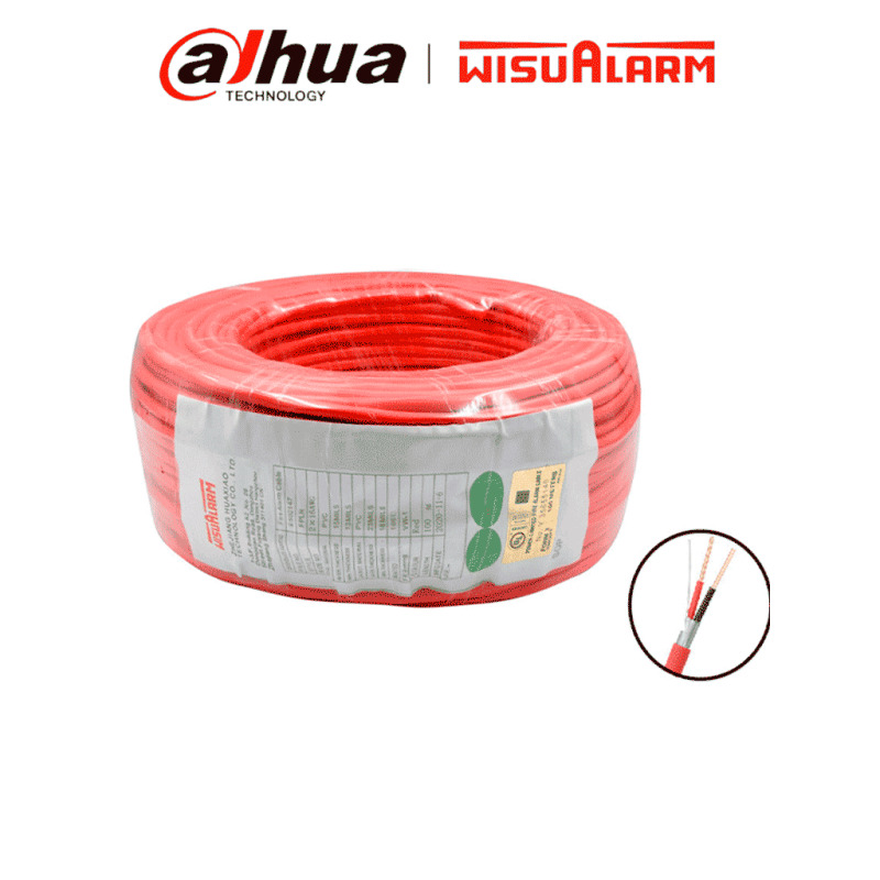 DAHUA WISUALARM 2X16AWG - Bobina de 305 Metros de Cable para Alarma de Incendio/ 2x16A AWG/ Blindado Aluminio/ Listado UL/ Retardante de flama UL105°C/ 2 Hilos Calibre 16/ Grado Ignífugo VW-1/ #LoNuevo #Wisualarm