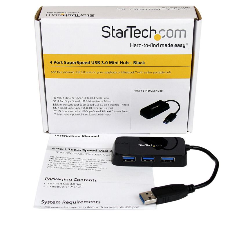 HUB USB 3.0 DE 4 PUERTOS - ADAPTADOR CONCENTRADOR HUB USB 3.0 SUPER SPEED 4 PUERTOS SALIDAS PORTATIL PARA LAPTOP COMPUTADORA - NEGRO - STARTECH.COM MOD. ST4300MINU3B image 20