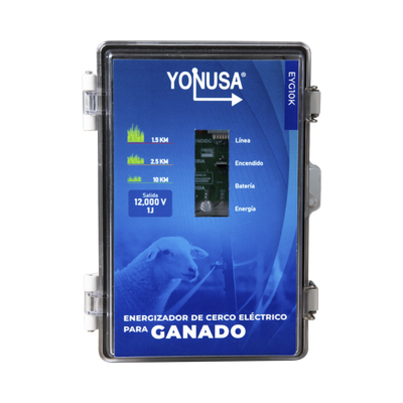 Energizador para Ganado 10000Volts2JOULES/ 25000 metros lineales de protección / Cercas Electrificadas