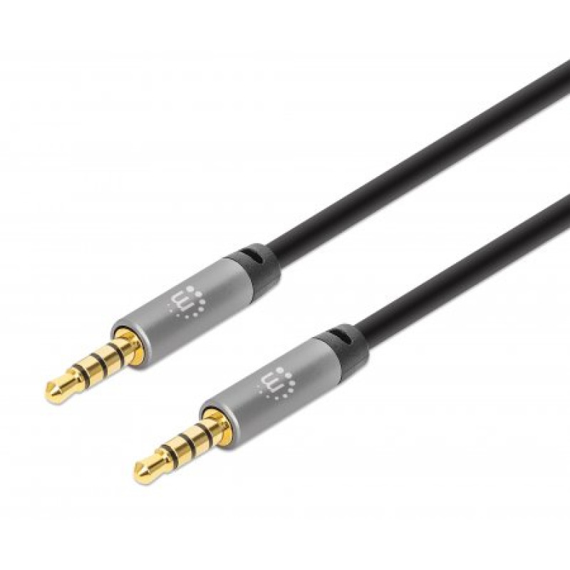 CABLE AUDIO ESTEREO , MANHATTAN, 356015, 5.0MM M-M 5.0M NEGRO/ALUMINIO PLATEADO image 2