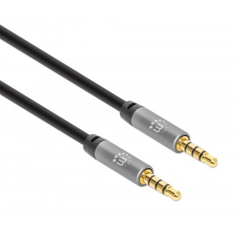 CABLE AUDIO ESTEREO , MANHATTAN, 356015, 5.0MM M-M 5.0M NEGRO/ALUMINIO PLATEADO image 3