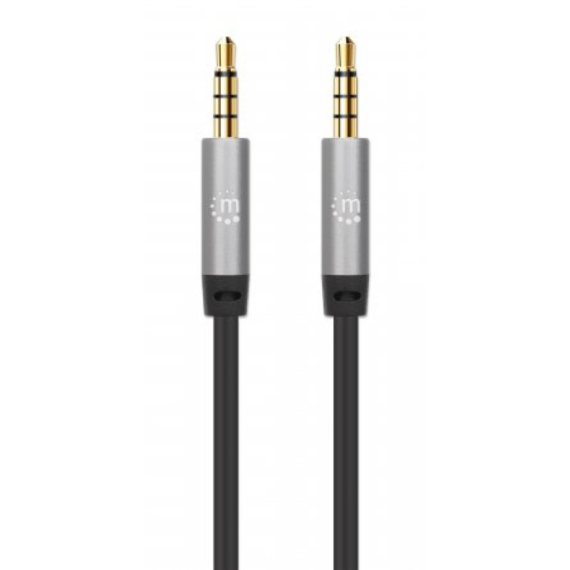 CABLE AUDIO ESTEREO , MANHATTAN, 356015, 5.0MM M-M 5.0M NEGRO/ALUMINIO PLATEADO image 4