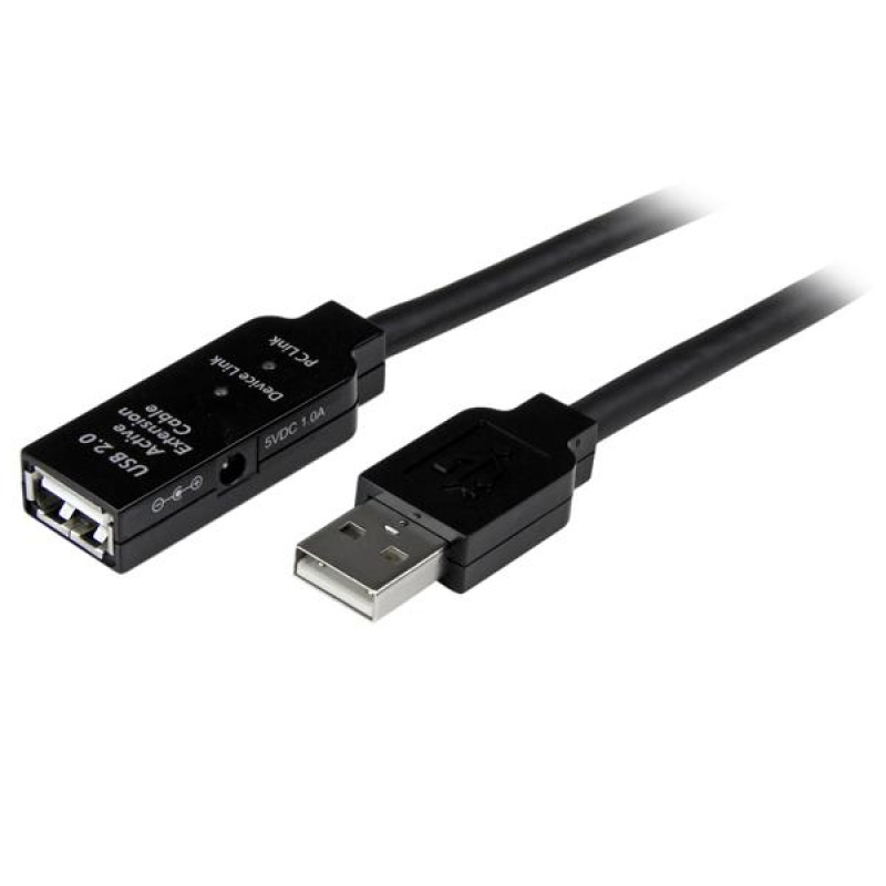CABLE DE EXTENSIÓN ALARGADOR DE 15M USB 2.0 HI SPEED ALTA VELOCIDAD ACTIVO AMPLIFICADO - MACHO A HEMBRA USB A - NEGRO - STARTECH.COM MOD. USB2AAEXT15M