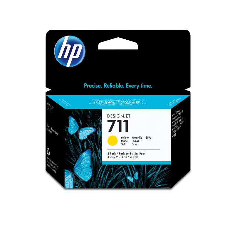TINTA HP LF 711 CZ136A AMARILLO DESIGNJET T120/T520 29ML (3-PACK) image 2